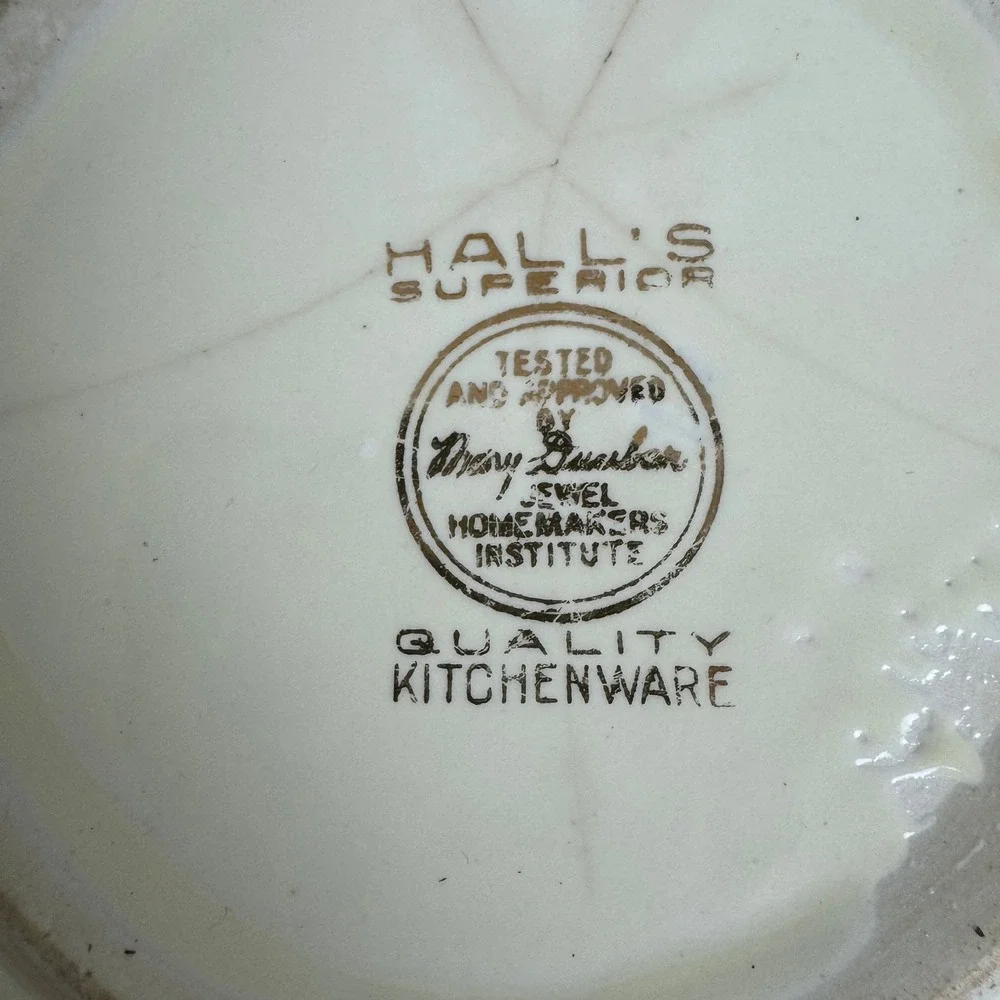 Hall's Superior Kitchenware‎ Mary Dunbar Jewel Tea Autumn Pattern Serving bowl